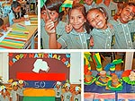 Pupils celebrating 50 years of Mauritian Independence