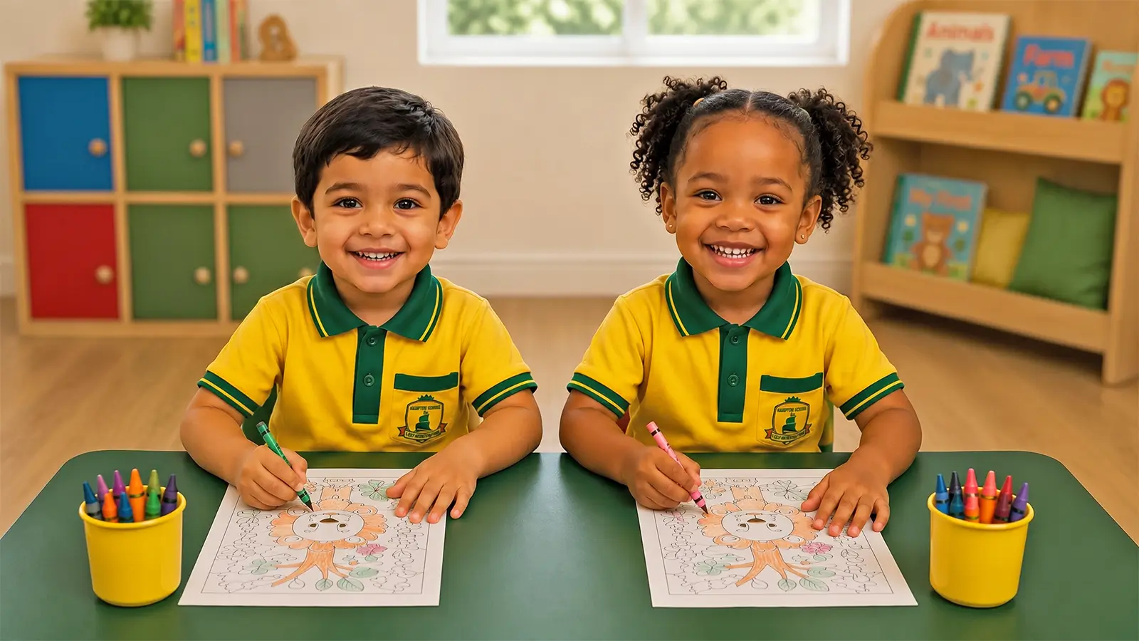 Hampton School day care children in a safe, bright indoor play area
