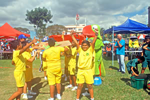 Hampton School pupils winning an event in our Sports Day 2019
