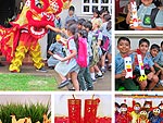 Hampton School pupils celebrating the Year of the Rooster
