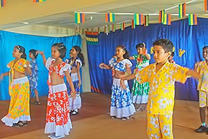 Hampton School Curepipe pupils performing for National Day